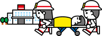 イラスト:病院に搬送する様子
