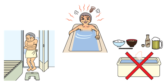イラスト：入浴中に溺れる事故の原因