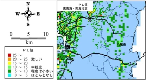 写真：東南海・南海地震における液状化の状況の想定図