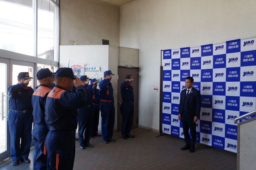 写真:市長激励の様子