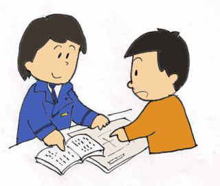 イラスト：相談している様子