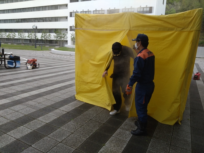 写真:煙中体験の様子