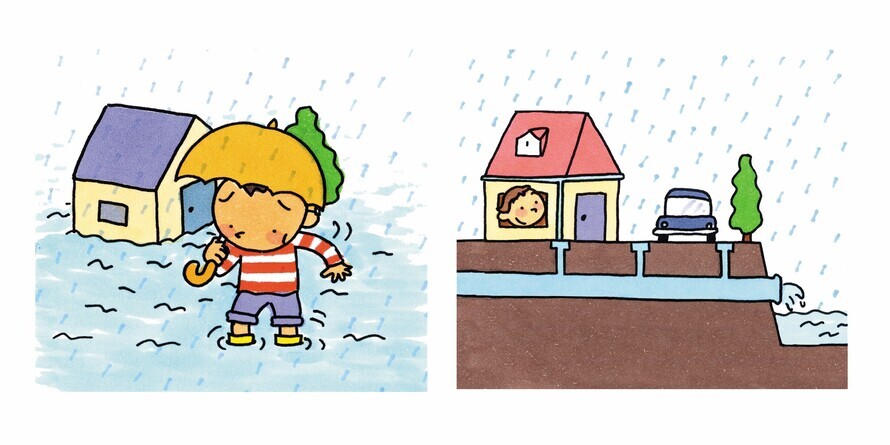 イラスト：浸水被害を防ぐ役割