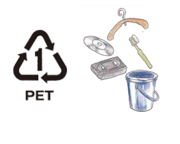 イラスト：ペットボトルマークと容器包装プラスチック対象外のもの