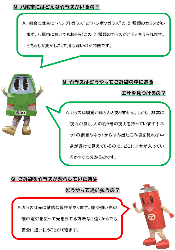 写真：ごみ排出時におけるカラスQ＆A　1