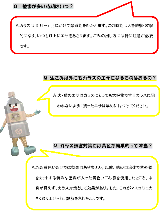 写真：ごみ排出時におけるカラスQ＆A　2
