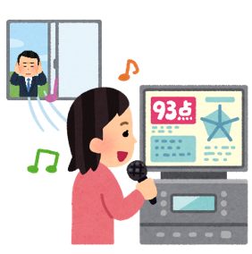イラスト：カラオケしている様子1