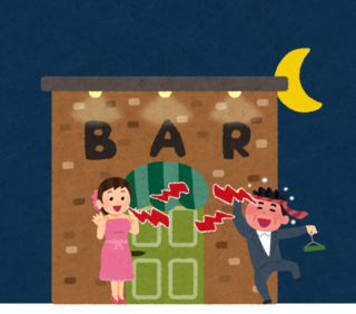 イラスト：店外での話し声