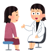 イラスト：医者から説明を受ける女性