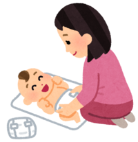 イラスト:おむつ交換の様子