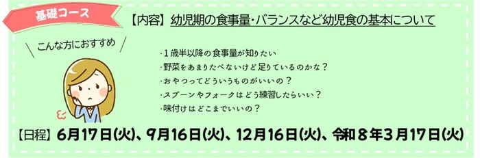 画像：基礎コース日程