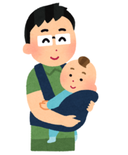 抱っこしているイラスト