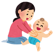 おむつ替えのイラスト