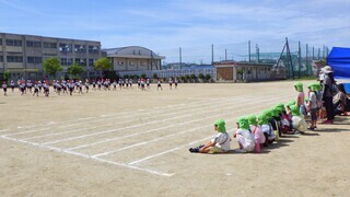 写真：運動場にて