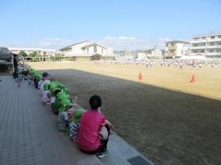 写真:運動会練習見学