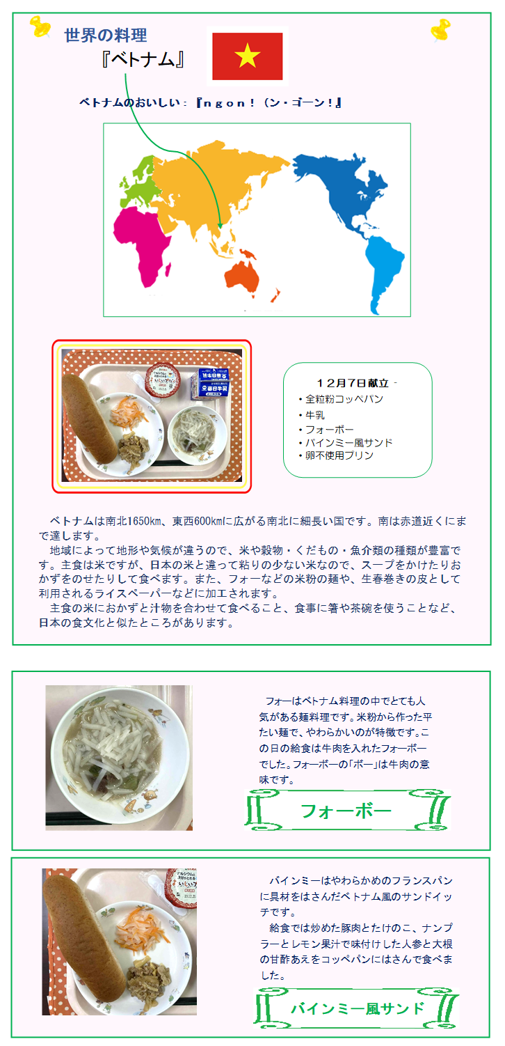 写真：ベトナム料理の紹介