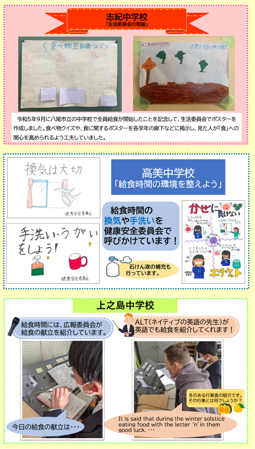 写真：中学校の作品