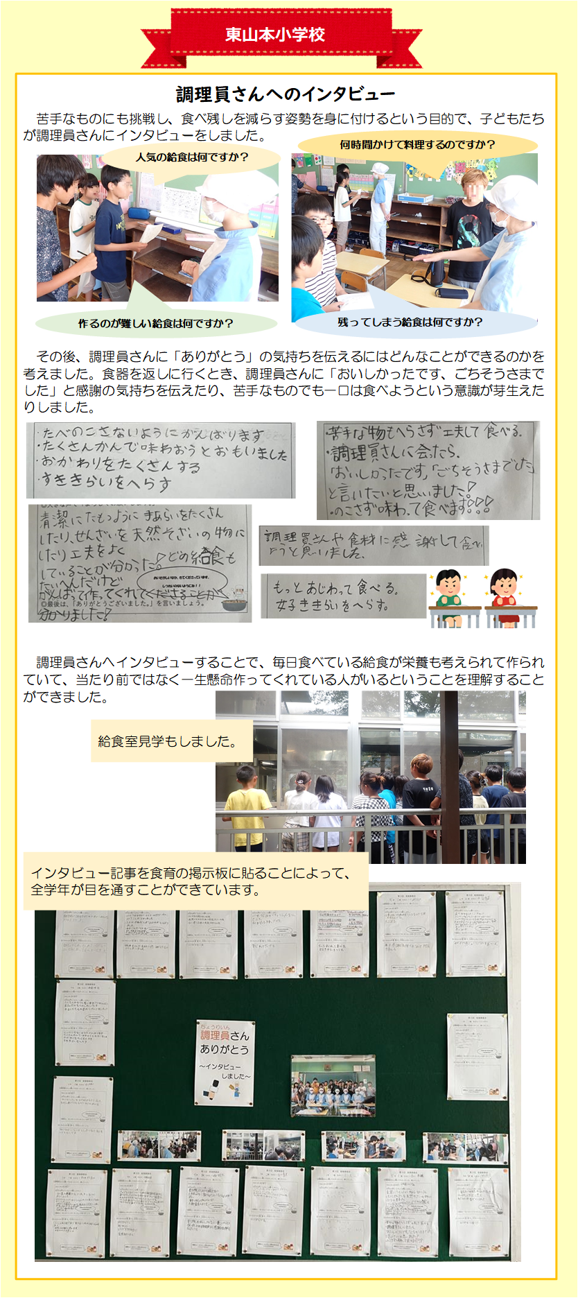 写真：東山本小学校の作品