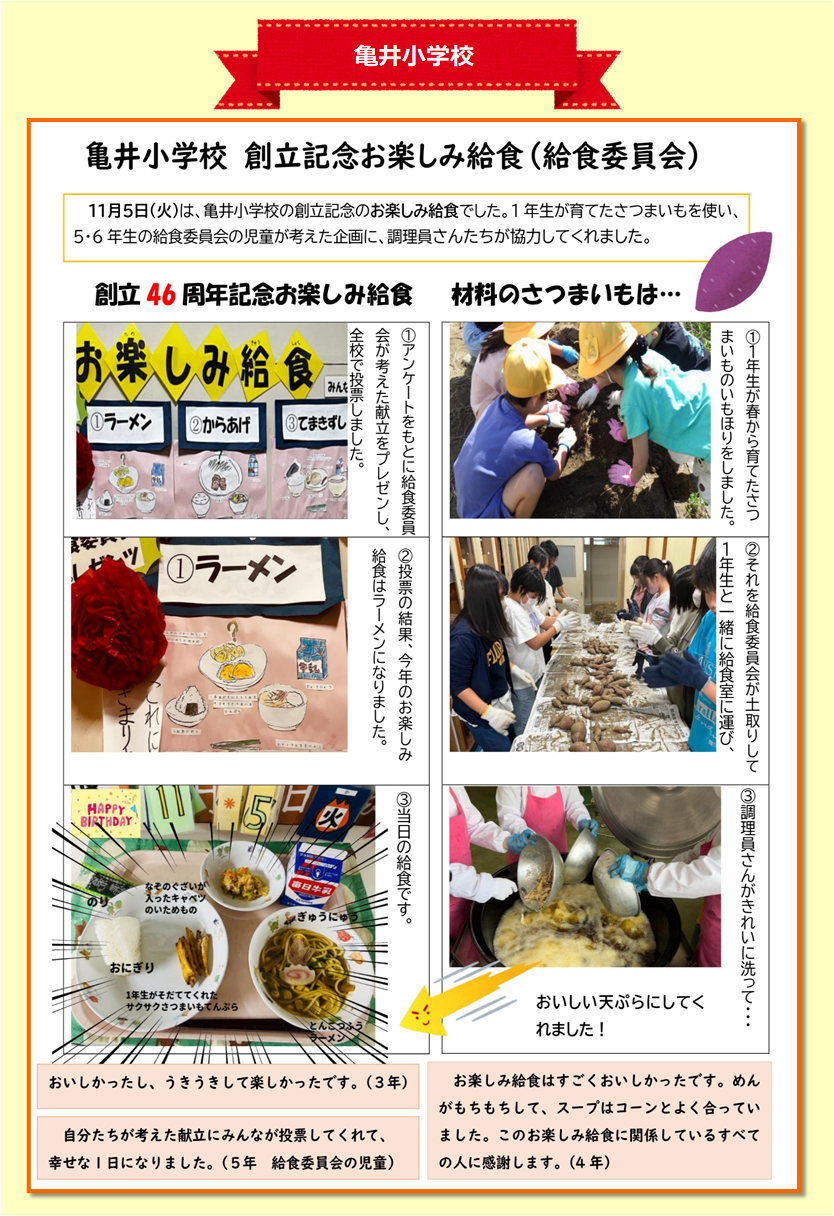 写真：亀井小学校の作品