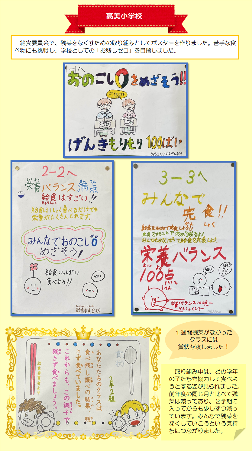写真：高美小学校の作品
