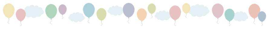 イラスト：風船と雲ライン1