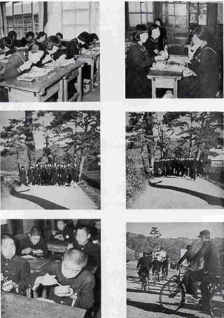 写真:昭和34年(1959年)頃の登下校・食事風景
