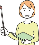 イラスト：ノートを持った女性