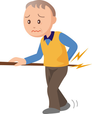 イラスト：腰痛の男性