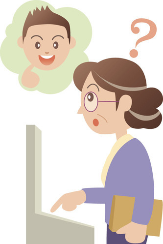 イラスト：悩む女性