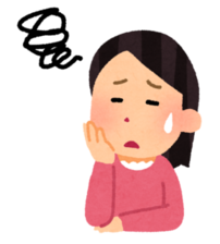 イラスト：悩む女性