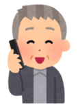 イラスト：電話をするおじいさん