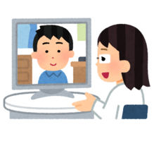 イラスト：オンラインで話す二人