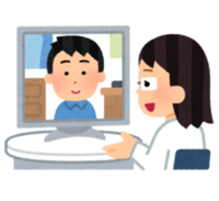イラスト：オンラインで話す二人