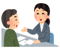 イラスト：職員の女性と男性