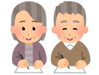 イラスト：フレイルチェックする人