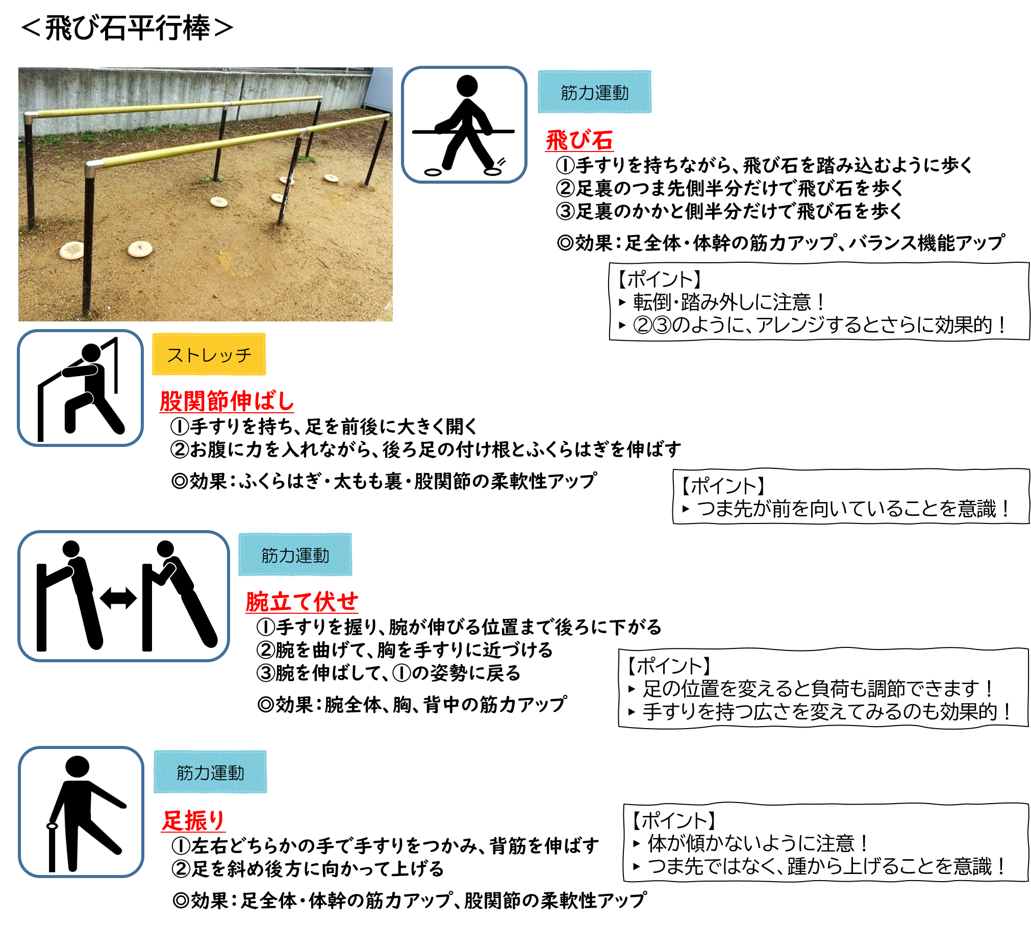 飛び石平行棒