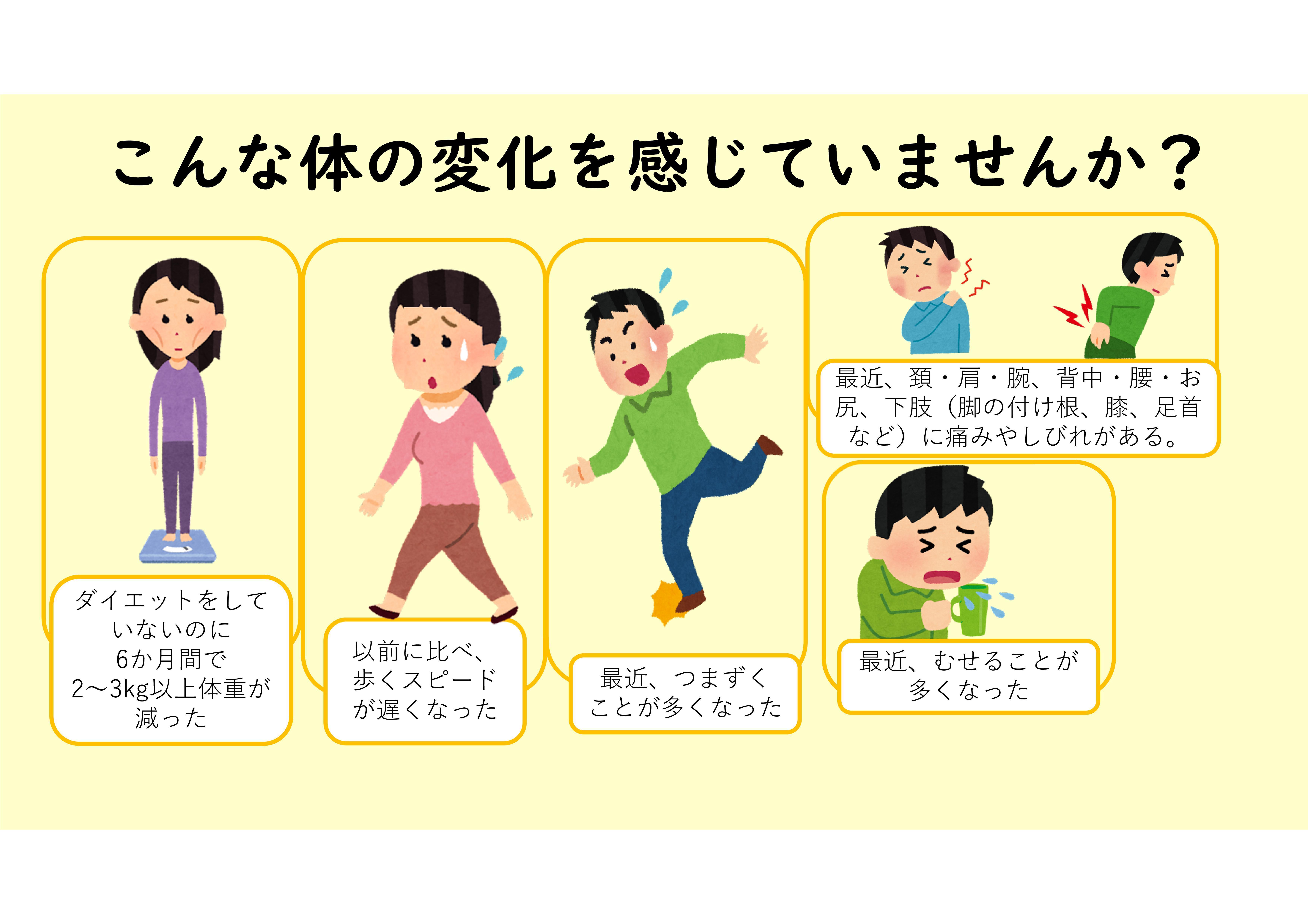 イラスト：こんな体の変化を感じていませんか