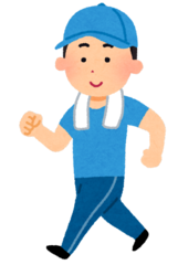 イラスト：ウォーキングする男性