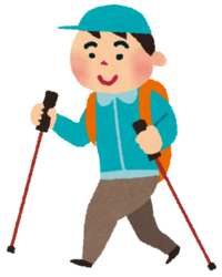 イラスト：ノルディックウォーキング男性