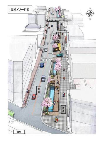 写真：道路工事の完成イメージ図\