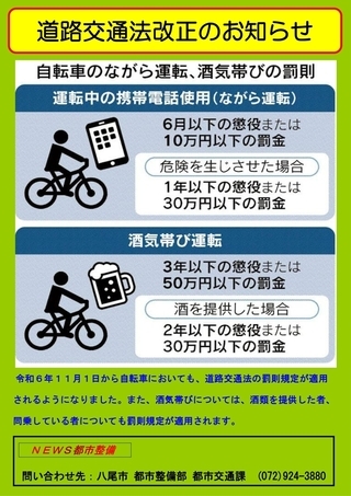 写真：道路交通法改正のお知らせ