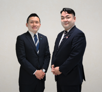 正副議長の写真。副議長 松田憲幸 議長 田中慎二