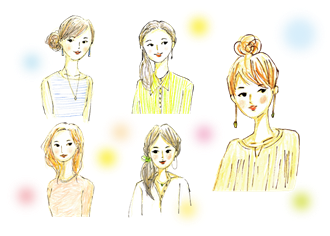 イラスト：複数の女性