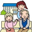 イラスト：高齢者とボランティアの女性