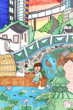 写真：嘉定区の青少年絵画作品1