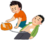イラスト：AED操作の様子