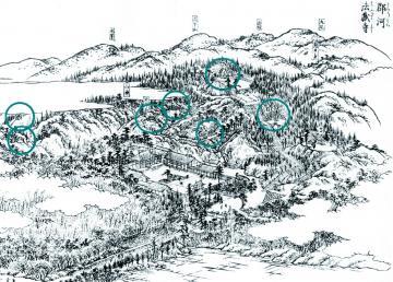 写真：「河内名所図会」に描かれた高安古墳群