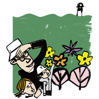 イラスト：八尾の名物4　高安山の自然