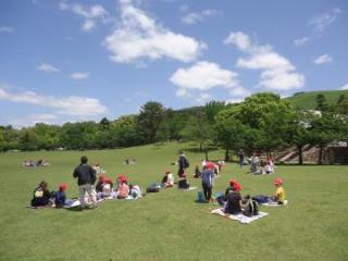 写真：奈良公園でお弁当