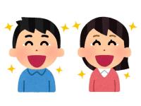 イラスト：笑顔の男女